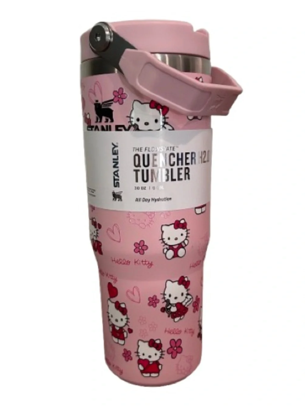 NWT Stanley Hello Kitty Quencher H2.O Tumbler Flowstate 30 oz All Day Hydration - Picture 2 of 8